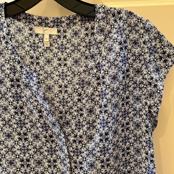 Joie Blue Print Silk Top - Picture 2 of 4